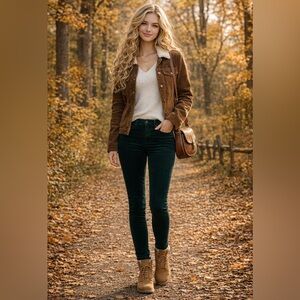 GAP 1969 Women’s Tropic Green Corduroy Legging Jeans 30/10r Y2K Cozy Fall